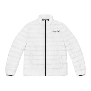 Men's White Puffer Jacket - Lightweight, Cozy, Ideal for Outdoor Adventures